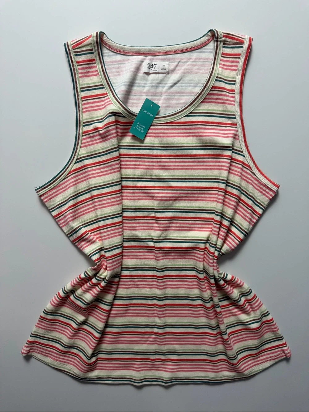 NWT Maurice’s 24/7 Striped Tank, Size 2X